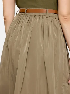 Cartoon Damen A-Linien-Rock in khaki