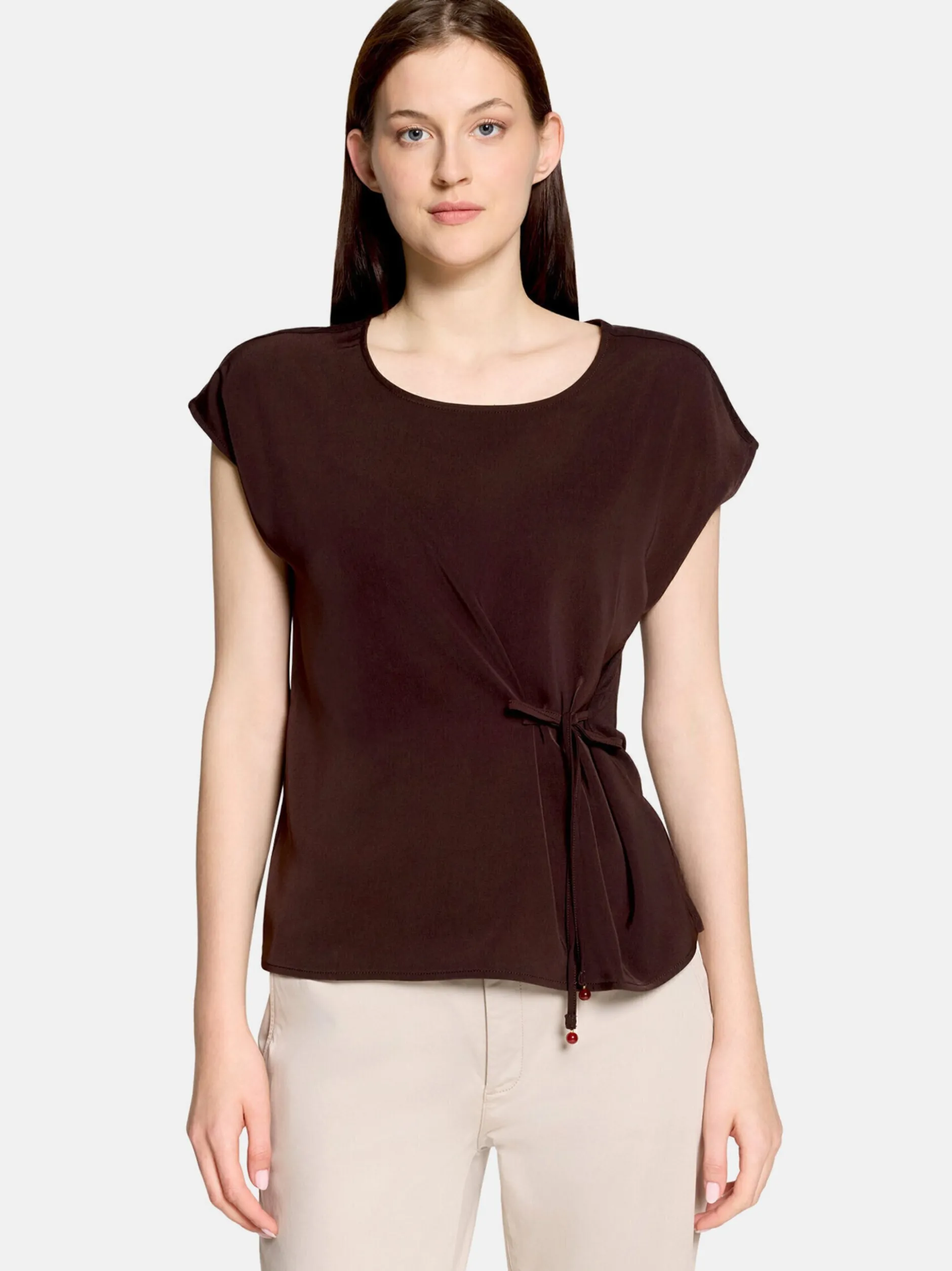 Cartoon Damen Blusenshirt in braun