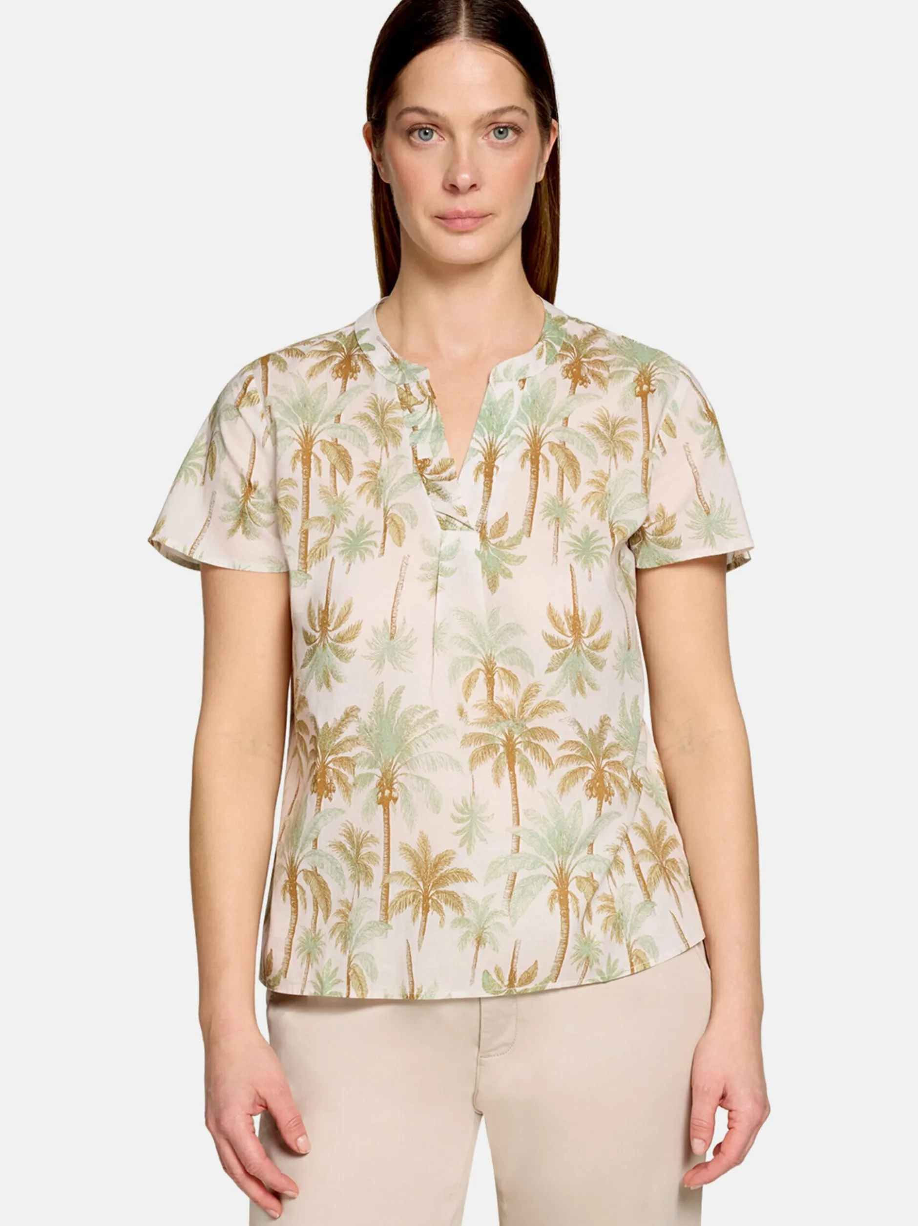 Cartoon Damen Blusenshirt in grün