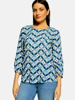 Cartoon Damen Blusenshirt in mehrfarbig