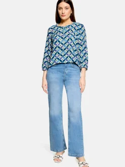 Cartoon Damen Blusenshirt in mehrfarbig