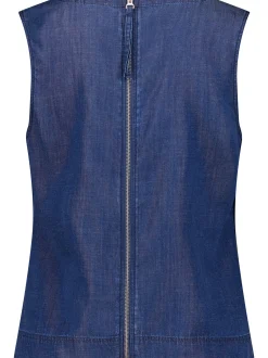 Cartoon Damen Blusentop in denim - Ausschnitt: Rundhals