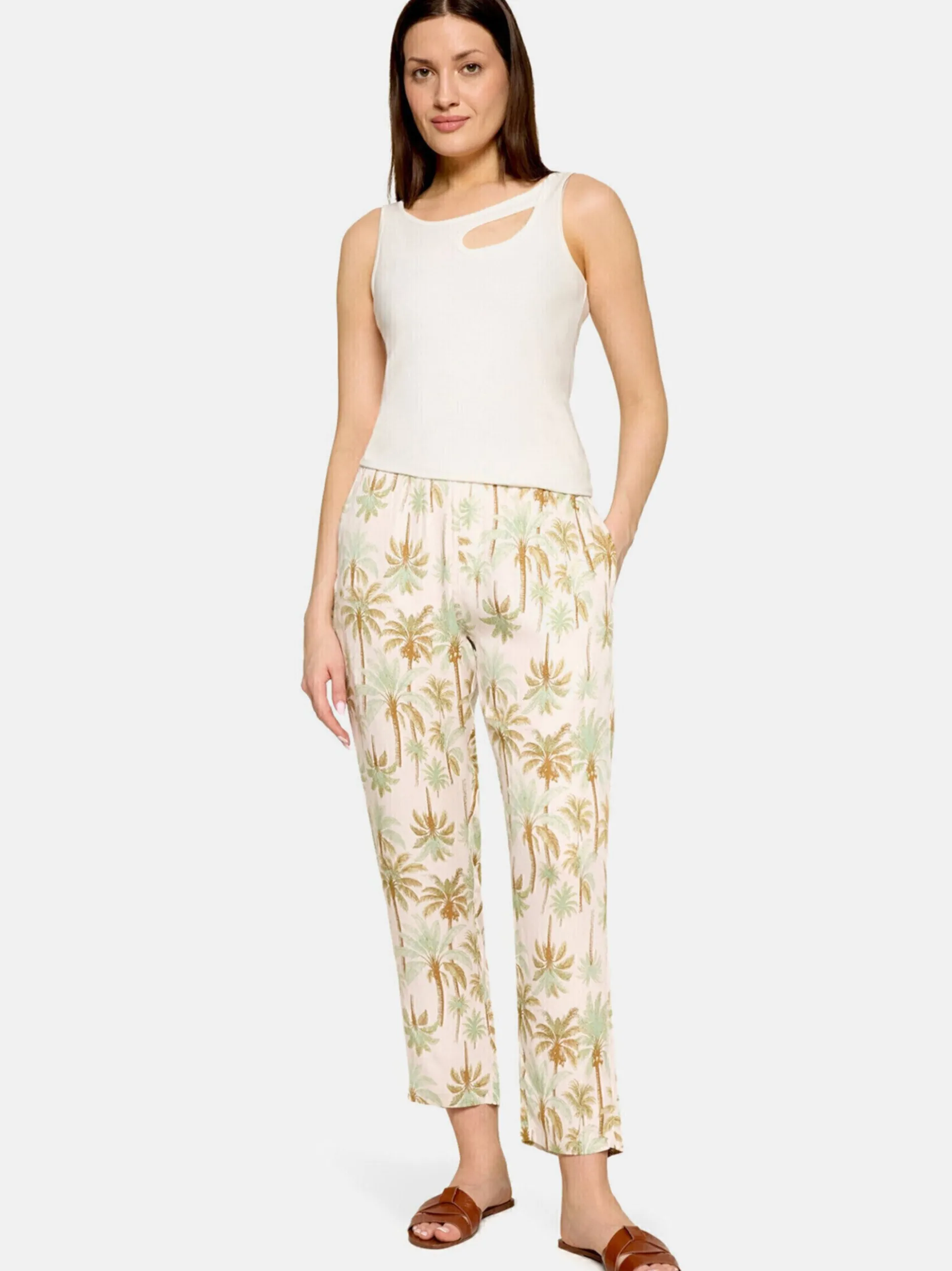 Cartoon Damen Casual-Hose in grün mehrfarbig