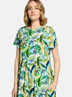 Cartoon Damen Casual-Kleid in grün