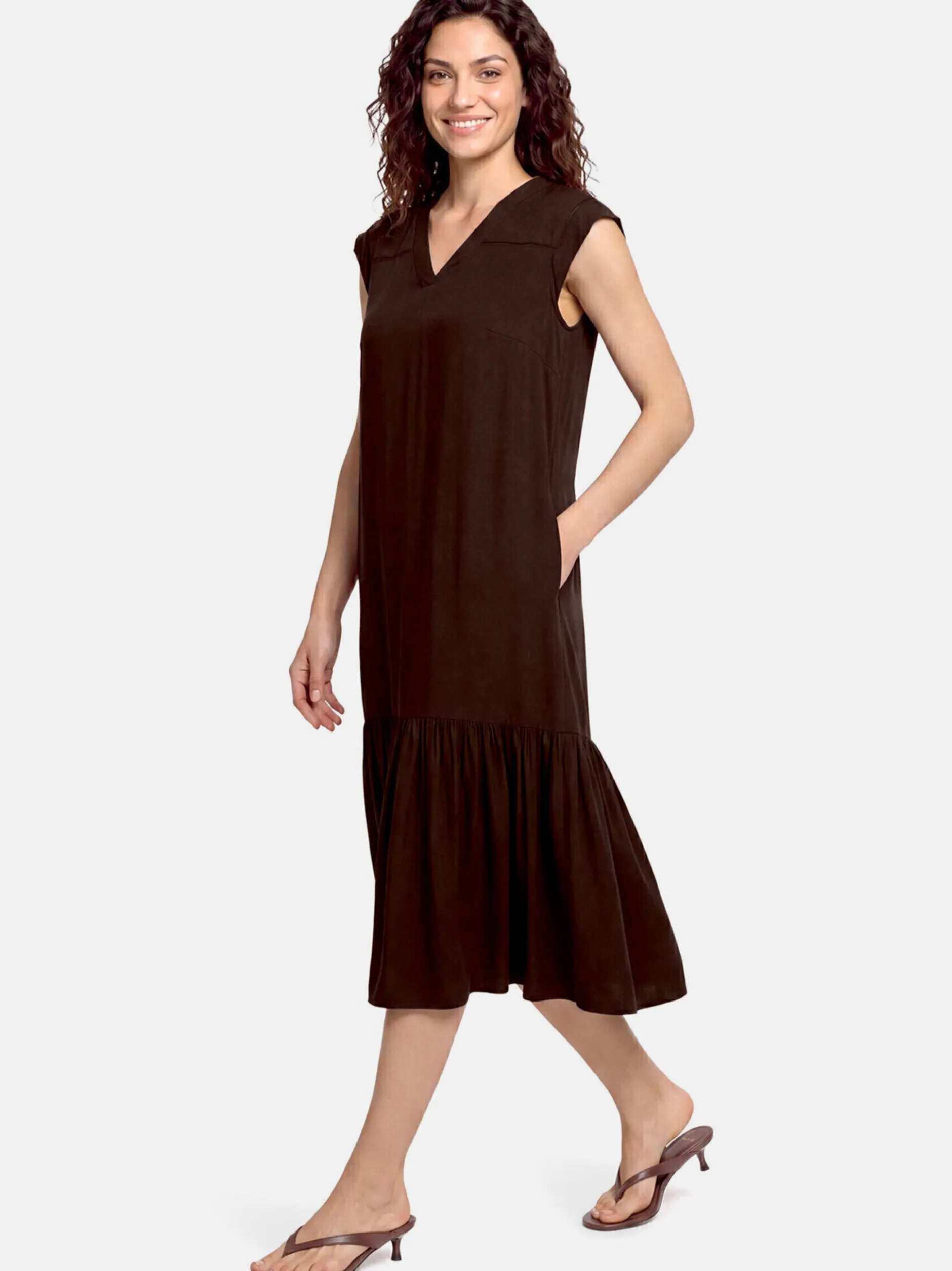 Cartoon Damen Kleid in braun