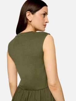 Cartoon Damen Kleid in khaki