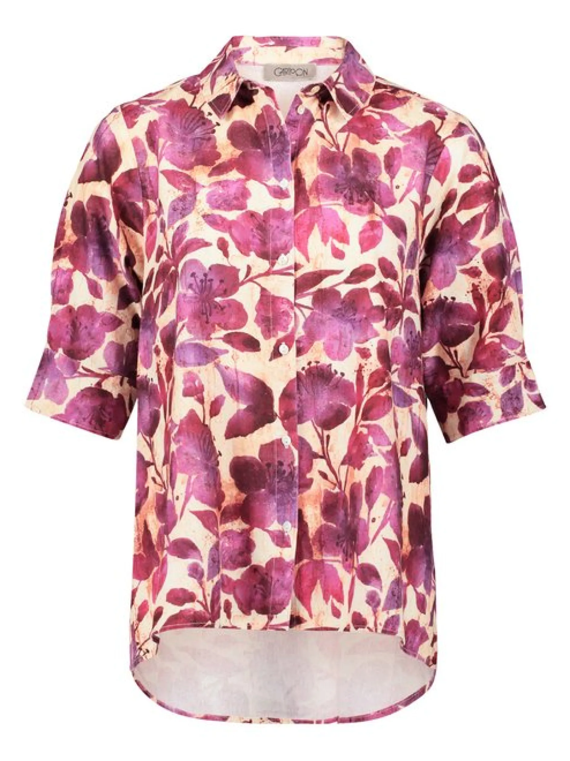 Cartoon Damen Leinenbluse in mehrfarbig