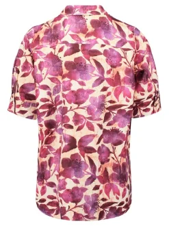 Cartoon Damen Leinenbluse in mehrfarbig