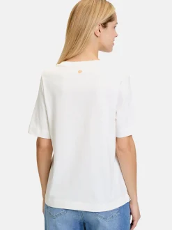 Cartoon Damen Printshirt in weiß mehrfarbig