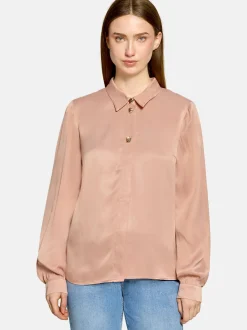 Cartoon Damen Satin-Bluse in aprikot