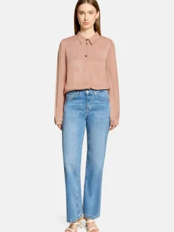 Cartoon Damen Satin-Bluse in aprikot
