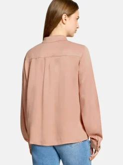 Cartoon Damen Satin-Bluse in aprikot
