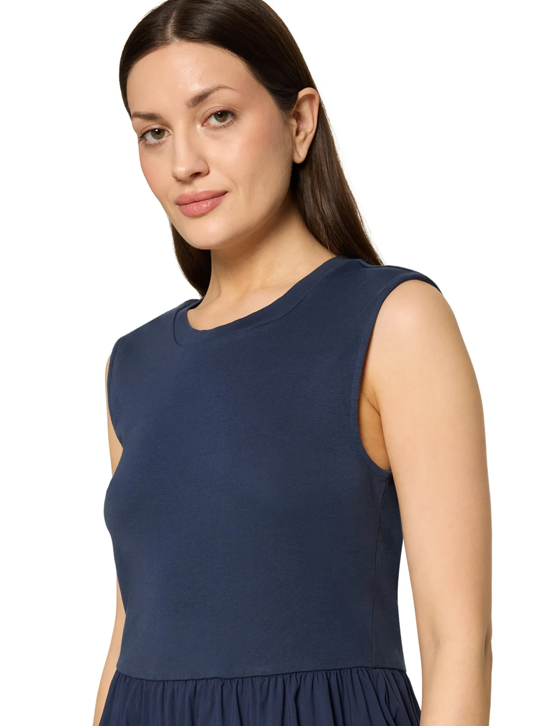Cartoon Damen Sommerkleid in blau - Ausschnitt: Rundhals