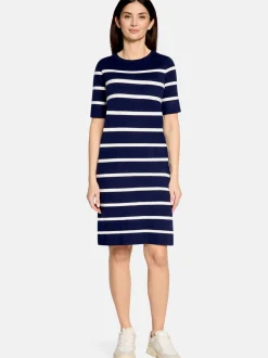 Cartoon Damen Strickkleid in blau