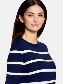 Cartoon Damen Strickkleid in blau