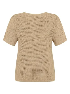 Cartoon Damen Strickpullover in gold
