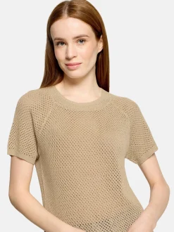 Cartoon Damen Strickpullover in gold