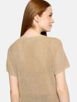 Cartoon Damen Strickpullover in gold