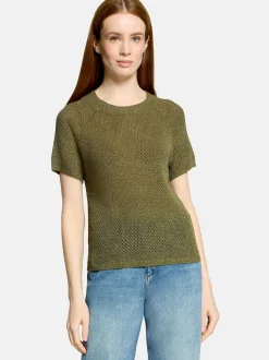 Cartoon Damen Strickpullover in khaki