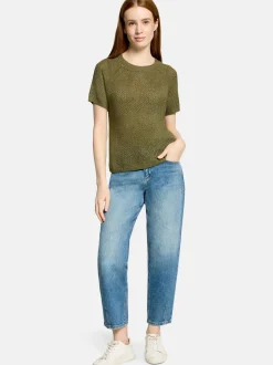 Cartoon Damen Strickpullover in khaki