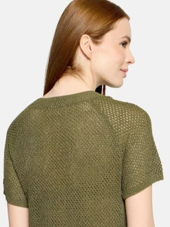 Cartoon Damen Strickpullover in khaki