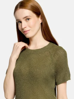 Cartoon Damen Strickpullover in khaki