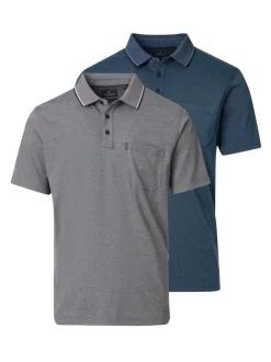 CASAMODA Herren Poloshirts im 2er-Pack in grau