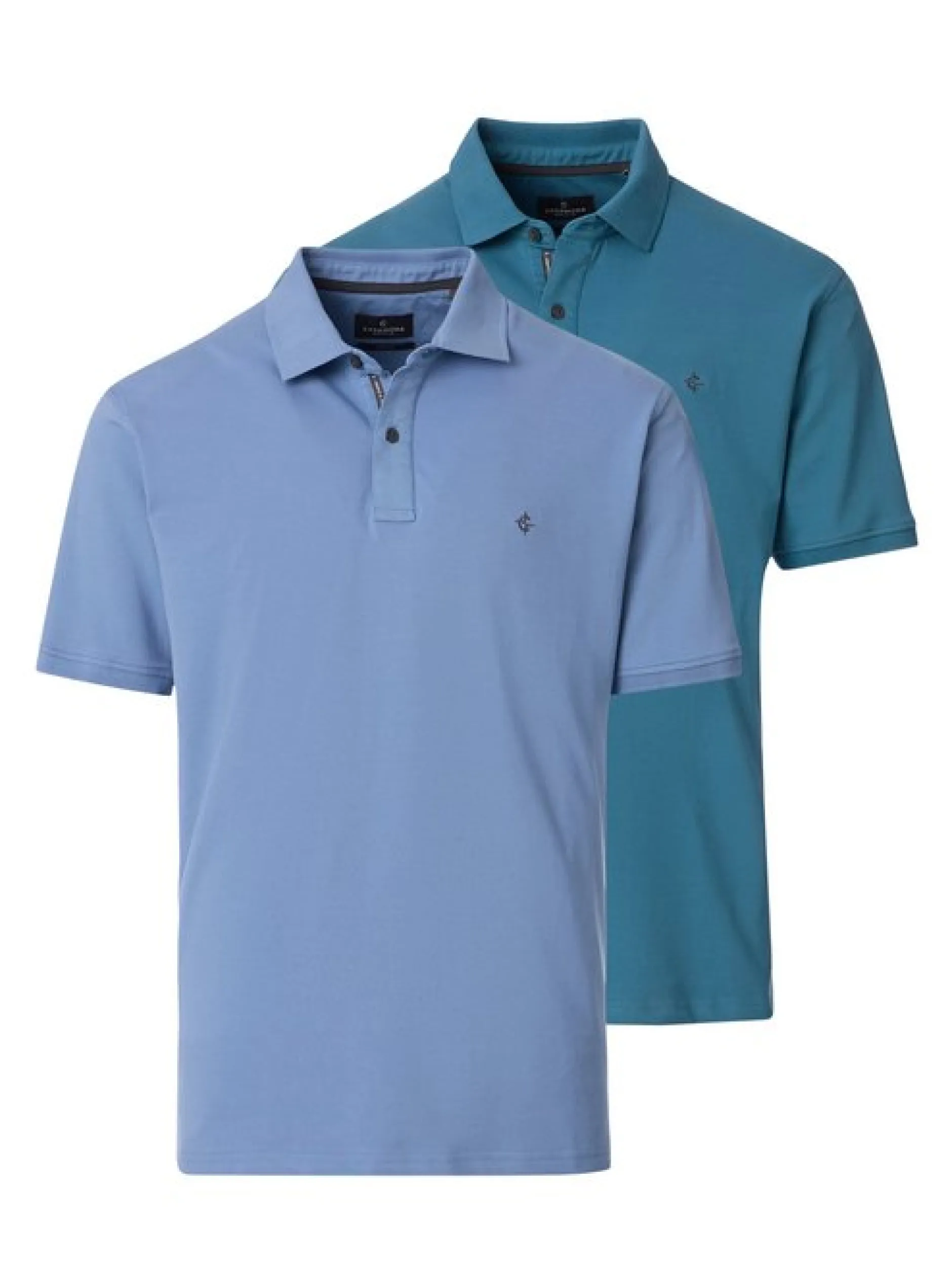 CASAMODA Herren Poloshirts im 2er-Pack in mehrfarbig