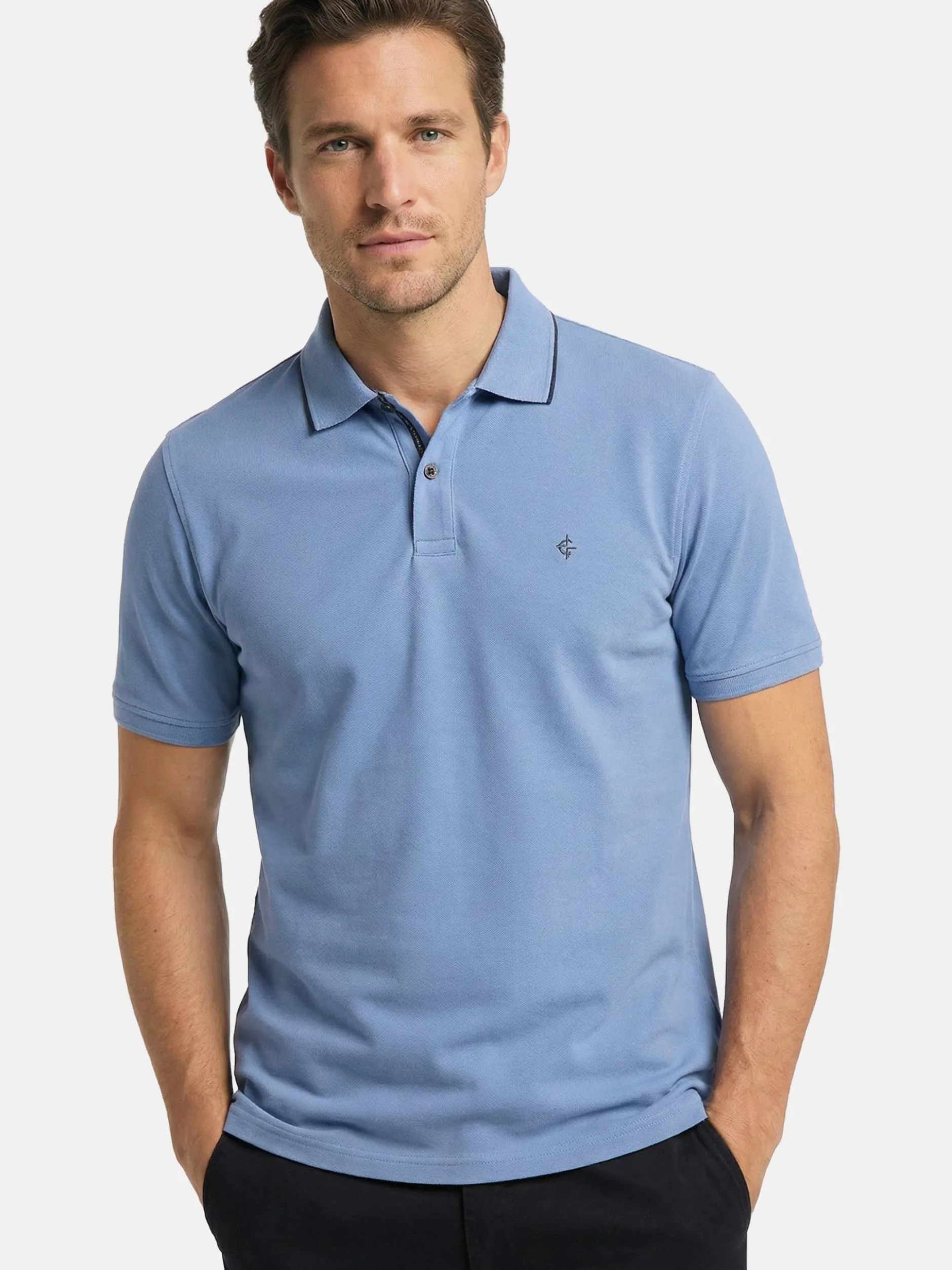 CASAMODA Herren Poloshirts im 2er-Pack in türkis