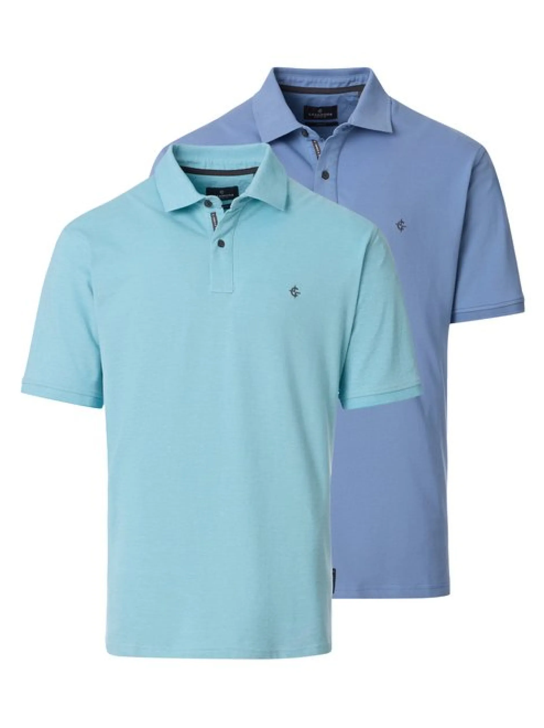 CASAMODA Herren Poloshirts im 2er-Pack in türkis