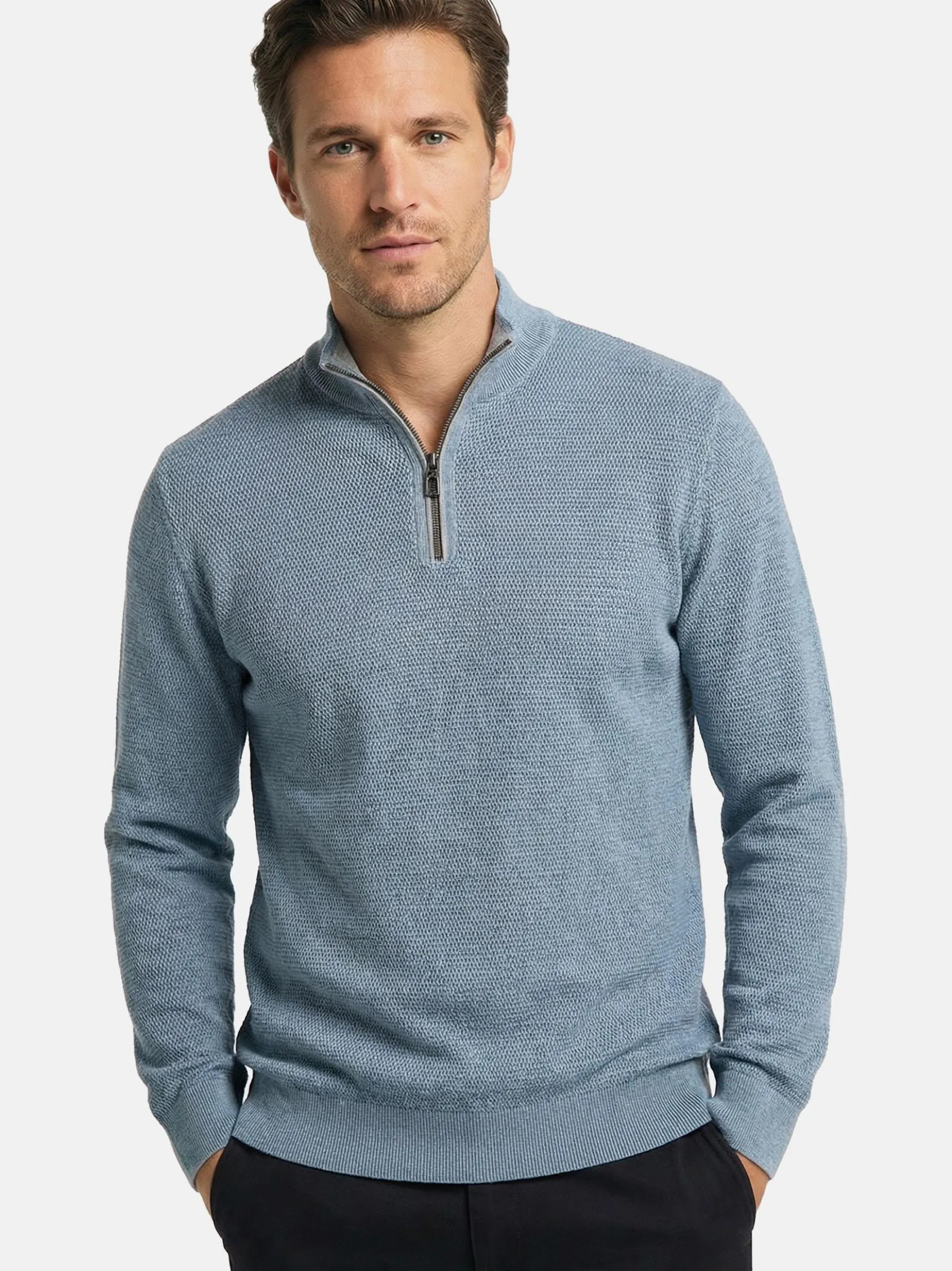 CASAMODA Herren Troyer - Basic in blau - Ärmel: langarm