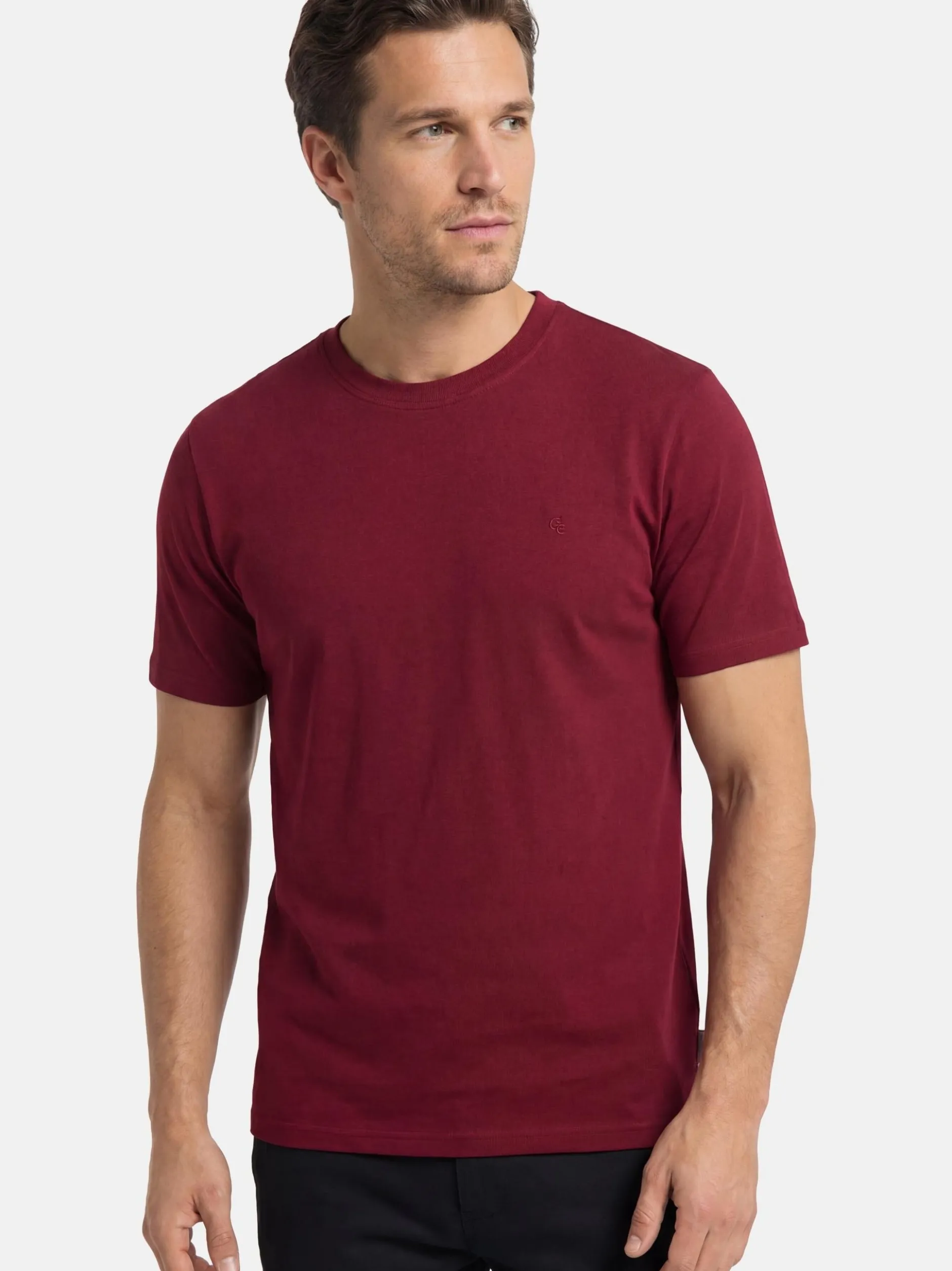 CASAMODA Herren T-Shirt - 3er Pack Basic in rot