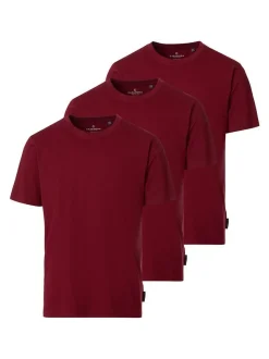 CASAMODA Herren T-Shirt - 3er Pack Basic in rot