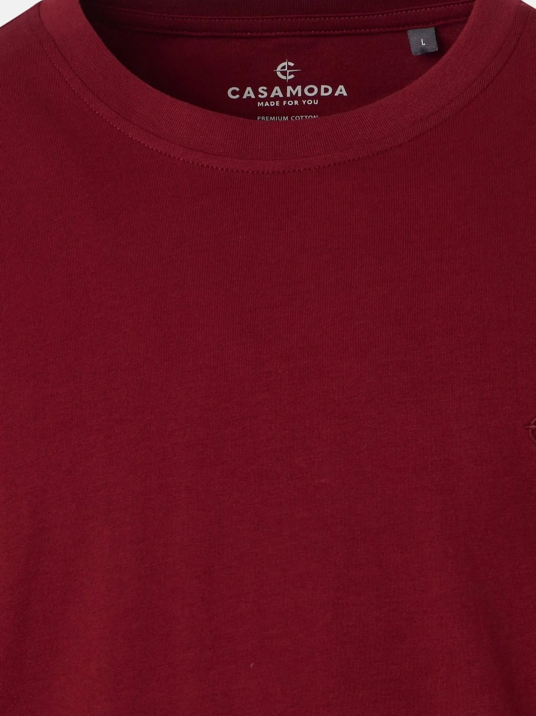 CASAMODA Herren T-Shirt - 3er Pack Basic in rot