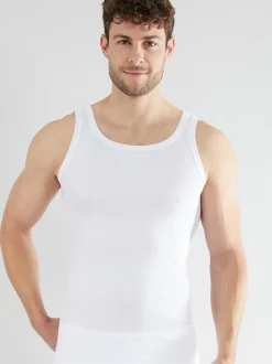 Ceceba Herren Tanktop - Classic Double Rib in weiß