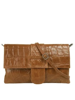 Cluty Damen Abendtasche in cognac