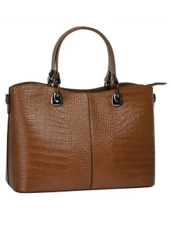 Cluty Damen Handtasche in cognac