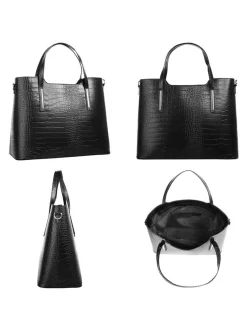 Cluty Damen Handtasche in schwarz