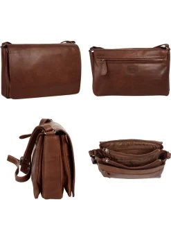 Cluty Damen Umhängetasche in cognac