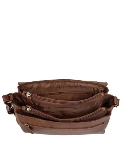 Cluty Damen Umhängetasche in cognac
