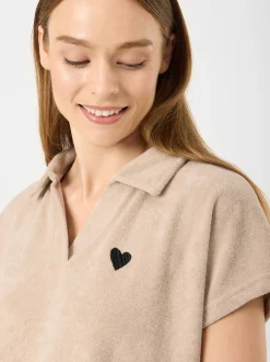 Codello Damen Poloshirt in beige - Ärmel: kurzarm