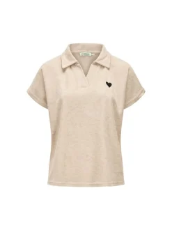 Codello Damen Poloshirt in beige - Ärmel: kurzarm