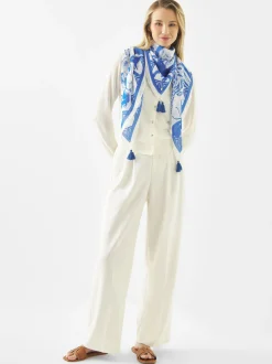 Codello Damen Tuch in weiß blau