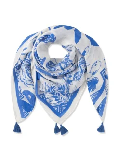 Codello Damen Tuch in weiß blau