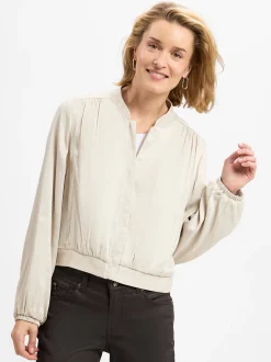 comma Damen Blousons in beige - Ärmel: langarm