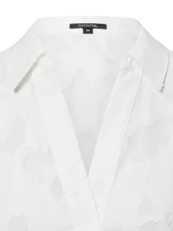 comma Damen Bluse in weiß - Ausschnitt: V-Ausschnitt