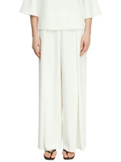 comma Damen Bundfaltenhose in weiß - Länge: lang
