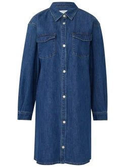 comma Damen Jeanskleid in denim - Ärmel: langarm