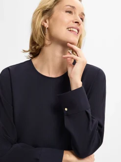 comma Damen Kleid in marine - Ausschnitt: Rundhals
