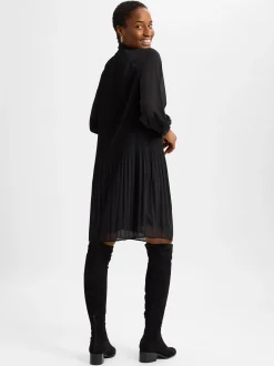 comma Damen Kleid in schwarz - Ärmel: langarm